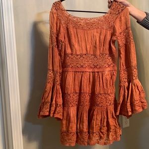 Free People Coral Distressed Mini